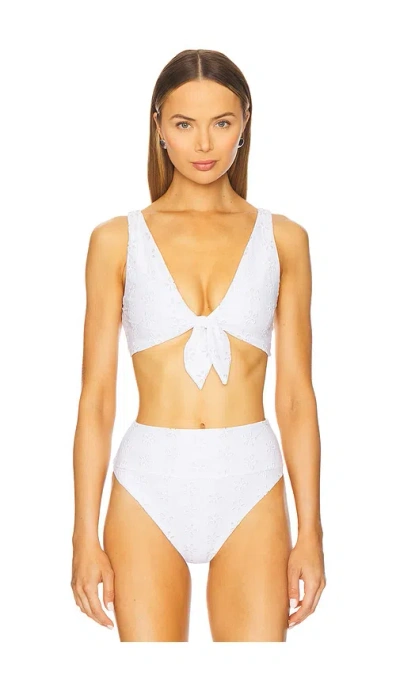 Beach Riot Dallas Bikini Top In White Magnolia Eyelet