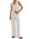 Beach Riot Darcy Vest In White Linen In White
