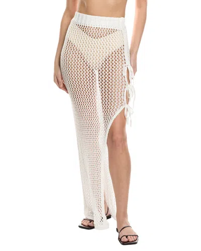 Beach Riot Deborah Sheer Open Stitch Cover-up Skirt In Multi