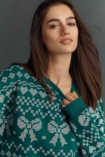 Beach Riot Devyn Alpine Crewneck Sweater In Green