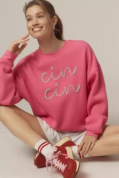 Beach Riot Devyn Alpine Crewneck Sweater In Pink