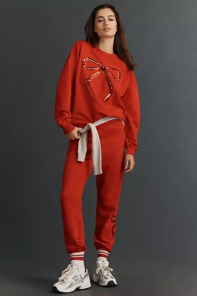 Beach Riot Devyn Alpine Crewneck Sweater In Red