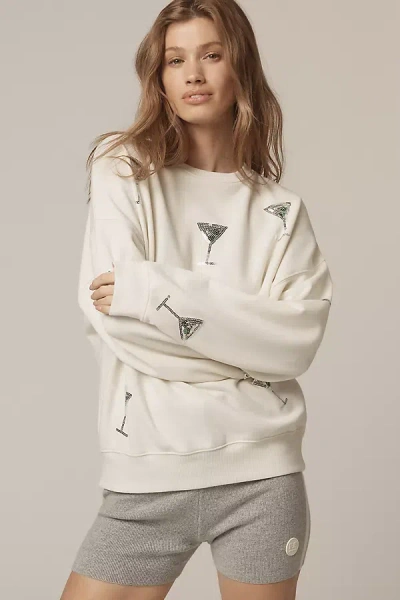Beach Riot Devyn Alpine Crewneck Sweater In White
