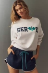 Beach Riot Devyn Alpine Crewneck Sweater In White