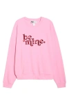 Beach Riot Devyn Be Mine Oversize Sweatshirt In Pink