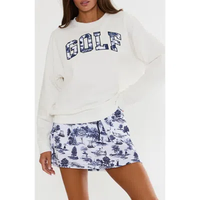Beach Riot Devyn Graphic Oversized Sweatshirt In White
