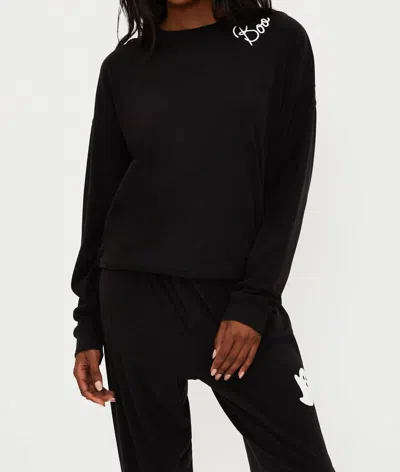 BEACH RIOT DEVYN ORVER SIZED BOO SWEATSHIRT IN BLACK