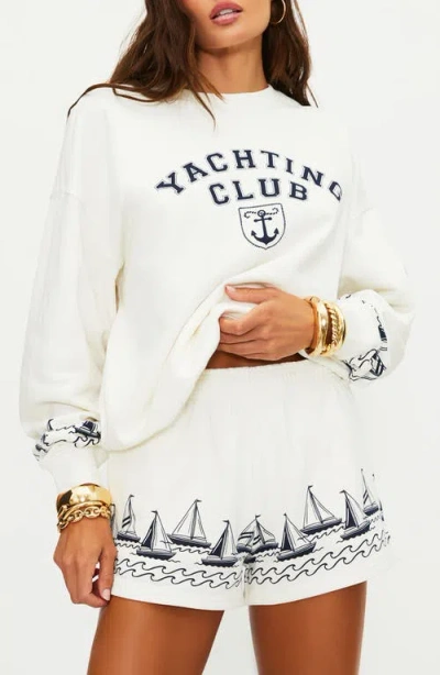 Beach Riot Devyn Alpine Crewneck Sweater In White
