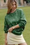Beach Riot Devyn Oversized Crew-neck Sweatshirt In Green