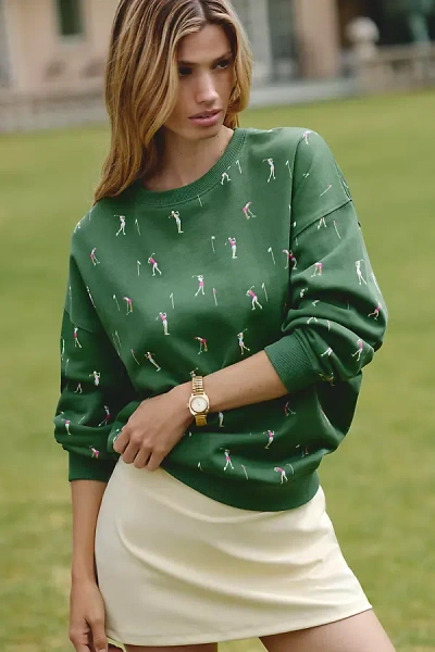 Beach Riot Devyn Oversized Crew-neck Sweatshirt In Green