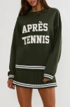 Beach Riot Devyn Oversized Graphic Sweatshirt In Green