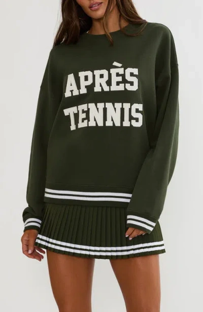 Beach Riot Devyn Oversized Graphic Sweatshirt In Green