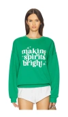 Beach Riot Devyn Making Spirits Bright Oversized Sweatshirt In Green