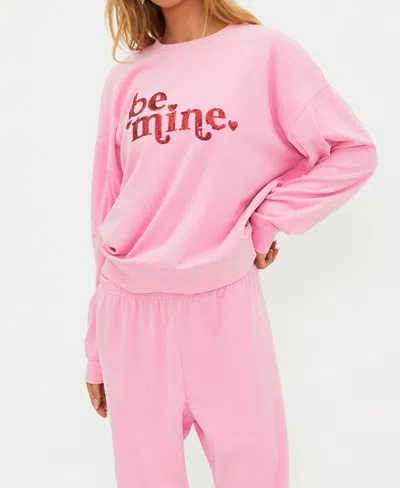 Beach Riot Devyn Oversized Sweatshirt In Be Mine In Pink