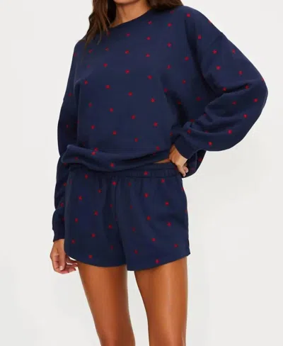 Beach Riot Devyn Oversized Sweatshirt In Star Spangled Seas In Blue