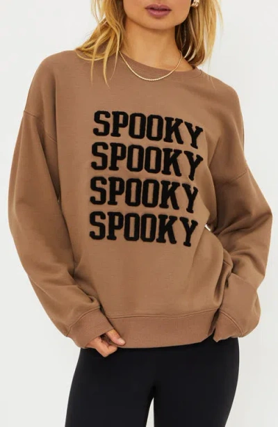 Beach Riot Devyn Spooky Oversized Sweatshirt In Brown