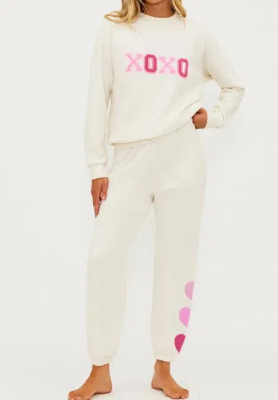 Beach Riot Devyn Sweatshirt In Xoxo -valentine In White