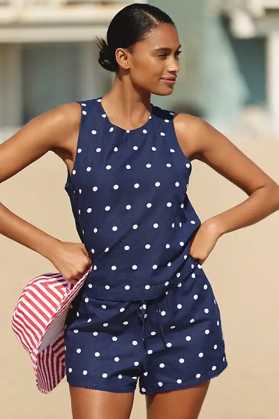 Beach Riot Dollie Linen Blend Polka Dot Tank Top