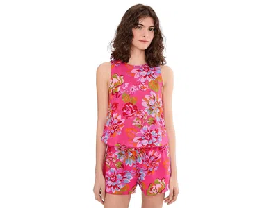 Beach Riot Madison Floral Sleeveless Cover-up Top In Pink
