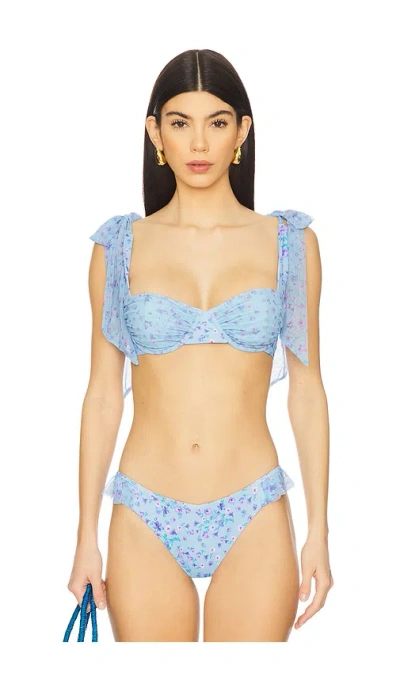 Beach Riot Drea Bikini Top In Iris Petal