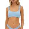 Beach Riot Effie Bikini Top In Denim Scrunch