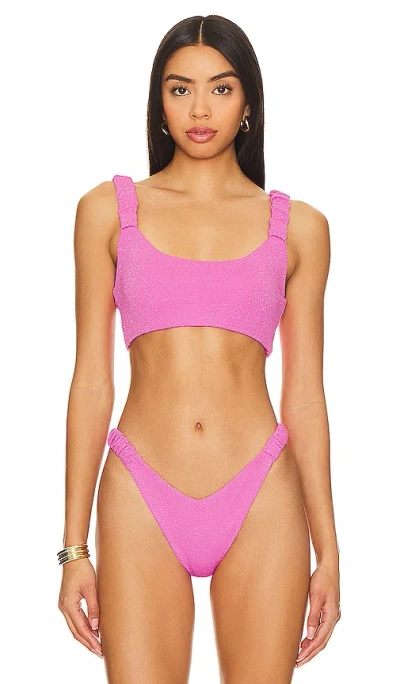 Beach Riot Effie Bikini Top In Petal Pink Scrunch