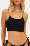 Beach Riot Elara Rib Bikini Top In Black