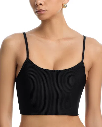 Beach Riot Elara Soft Rib Bikini Top In Black