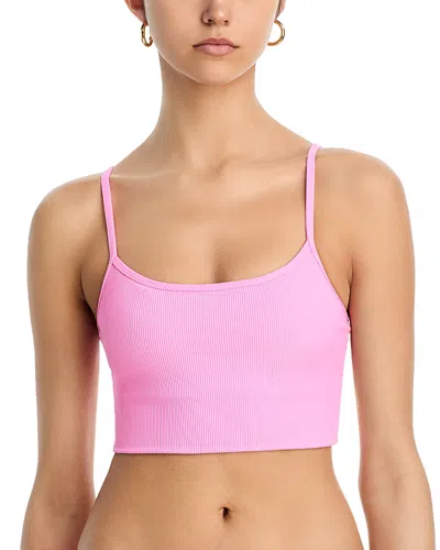 Beach Riot Elara Soft Rib Bikini Top In Pink