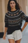 Beach Riot Elizabeth Sweater In Mystic Fairisle In Black