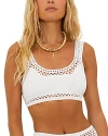 Beach Riot Elliot Crochet Bikini Top In White