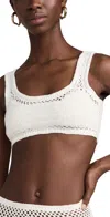 Beach Riot Elliot Crochet Bikini Top In White
