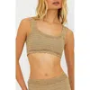 Beach Riot Elliot Crochet Bikini Top In Tan