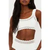 Beach Riot Elliot Crochet Bikini Top In White