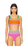 Beach Riot Elliot Crochet Bikini Top In Technicolor Rays