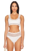 Beach Riot Elliot Crochet Bikini Top In White