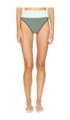 Beach Riot Emmy Colorblock High Waist Bikini Bottoms In Green
