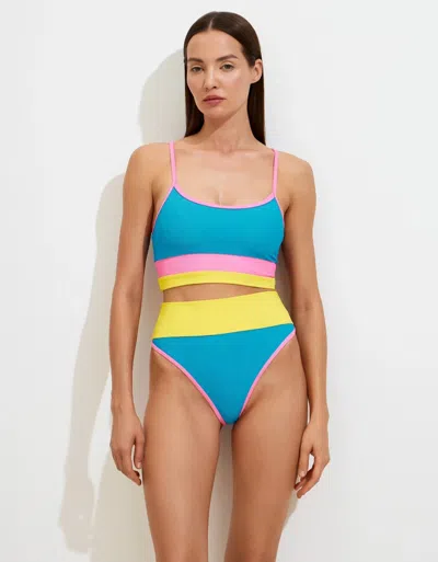 BEACH RIOT EMMY BOTTOM SWIMWEAR WOMEN'S PINK STRETCH HIGH WAISTED BUU553