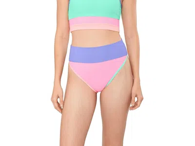 Beach Riot Emmy Bottoms Women's Swimwear Sherbert Shores Color-block: Sm In Multi