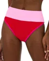 Beach Riot Emmy Colorblock High Waist Bikini Bottoms In Gumdrop Colorblock