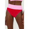 Beach Riot Emmy Colorblock High Waist Bikini Bottoms In Gumdrop Colorblock