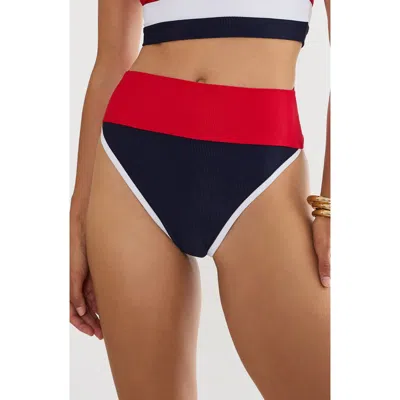 Beach Riot Emmy Colorblock High Waist Bikini Bottoms In Multi