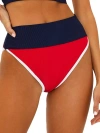 Beach Riot Emmy Bottom Bikini In Americana Colorblock In American Red