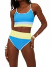 Beach Riot Emmy Marina Blue Bikini Bottom In Animal Print