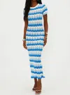 Beach Riot Emory Stripe Pointelle Knit Cover-up Maxi Dress In Blue