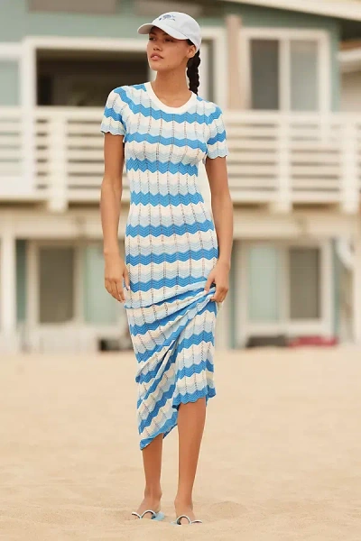 Beach Riot Emory Short-sleeve Knit Maxi Dress In Blue