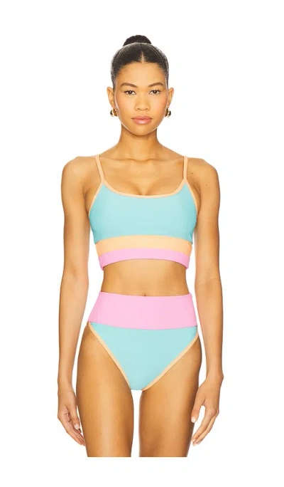Beach Riot Eva Bikini Top In Blue