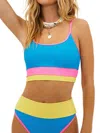 Beach Riot Eva Bikini Top In Coral Reef Colorblock In Multi