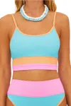 Beach Riot Eva Bikini Top In Crush Colorblock In Blue