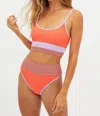 Beach Riot Eva Ribbed Colorblock Bikini Top In Multi